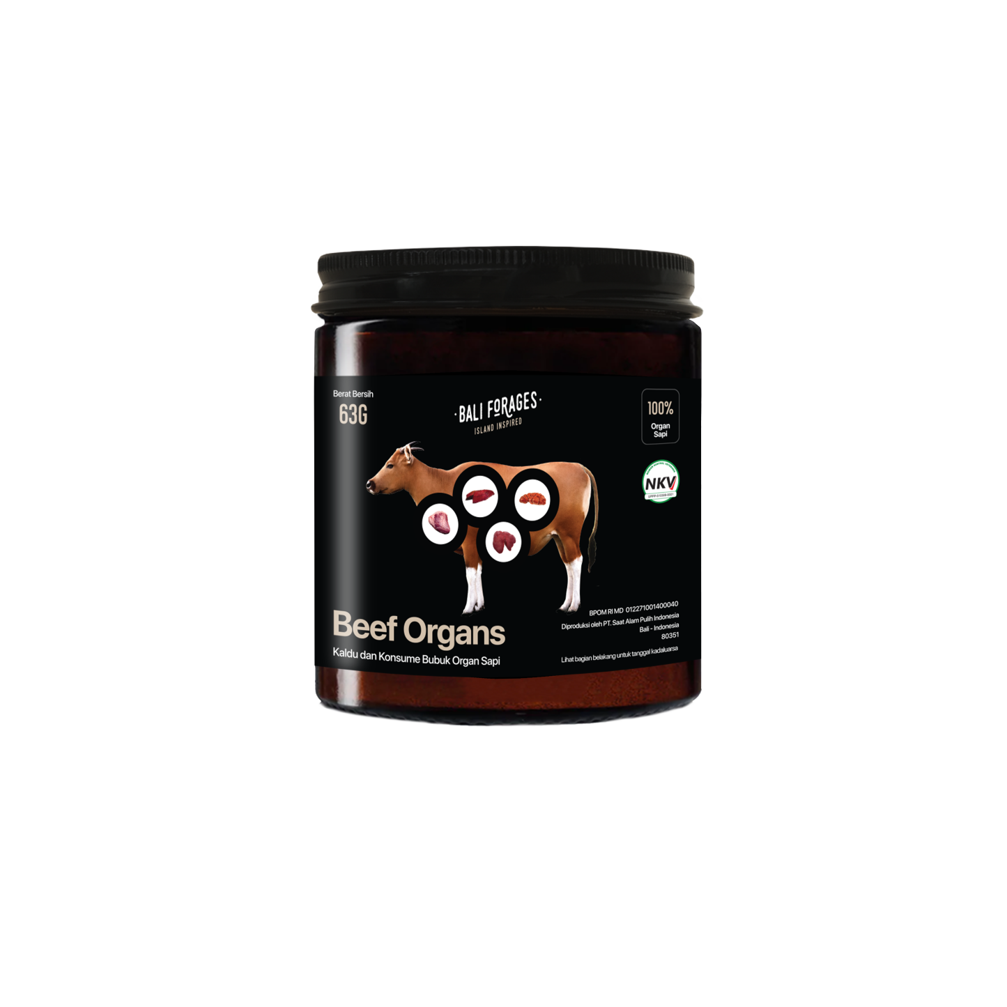 Bali Forages - Grass-Fed Beef Organs 63gr